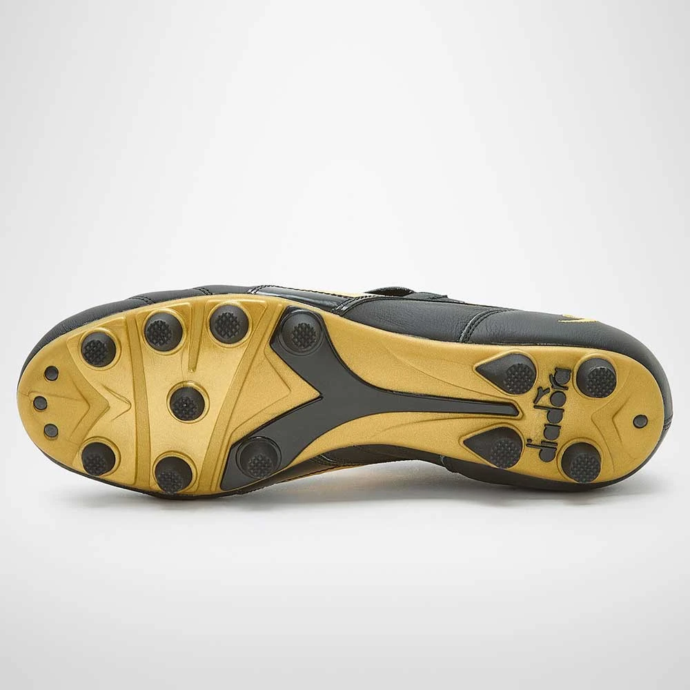 Diadora Men's Brasil #9 Italy LT+MDPU Soccer Shoe - Black/Gold 4 Diadora Men's Brasil #9 Italy LT+MDPU Soccer Shoe - Black/Gold - Image 4