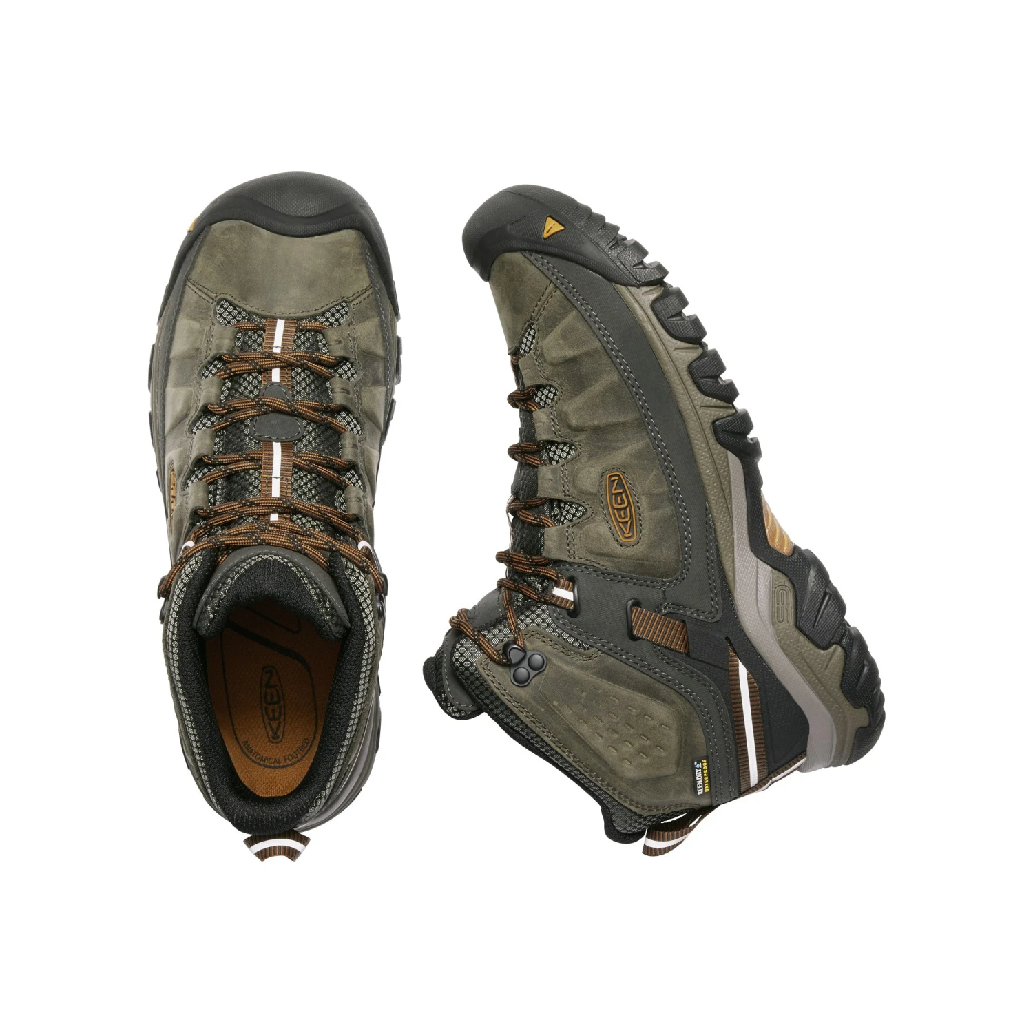 Keen Men's Targhee III Leather Mid Waterproof Hiking Boots - Black Olive/Golden Brown - Regular (D) 4 Keen Men's Targhee III Leather Mid Waterproof Hiking Boots - Black Olive/Golden Brown - Regular (D) - Image 4