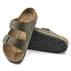 Birkenstock Arizona Soft Footbed Faded Khaki Oiled Nubuck Leather- Regular/Wide -Fashion Shoes Shop 1019313 sole