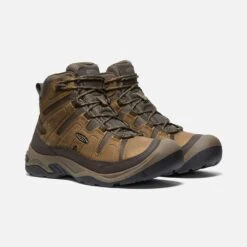 Keen Men's Circadia Mid WP Hiking Boot- Bison/Brindle- Wide (2E) -Fashion Shoes Shop 1026841 PLA PDP