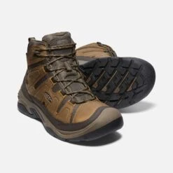 Keen Men's Circadia Mid WP Hiking Boot- Bison/Brindle- Wide (2E) -Fashion Shoes Shop 1026841 PPS PDP