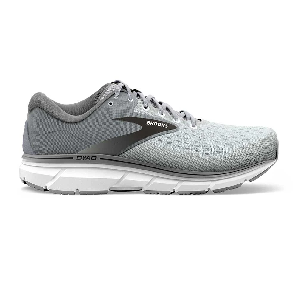 BROOKS Men's Dyad 11 Running Shoe- Grey/Black/White - Regular (D) 1 BROOKS Men's Dyad 11 Running Shoe- Grey/Black/White - Regular (D)