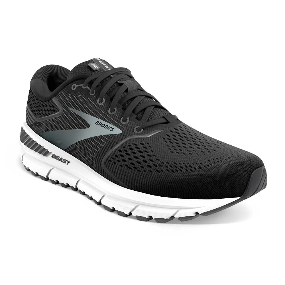 BROOKS Men's Beast 20 Running Shoe- Black/Ebony/Grey- Wide (2E) 2 BROOKS Men's Beast 20 Running Shoe- Black/Ebony/Grey- Wide (2E) - Image 2