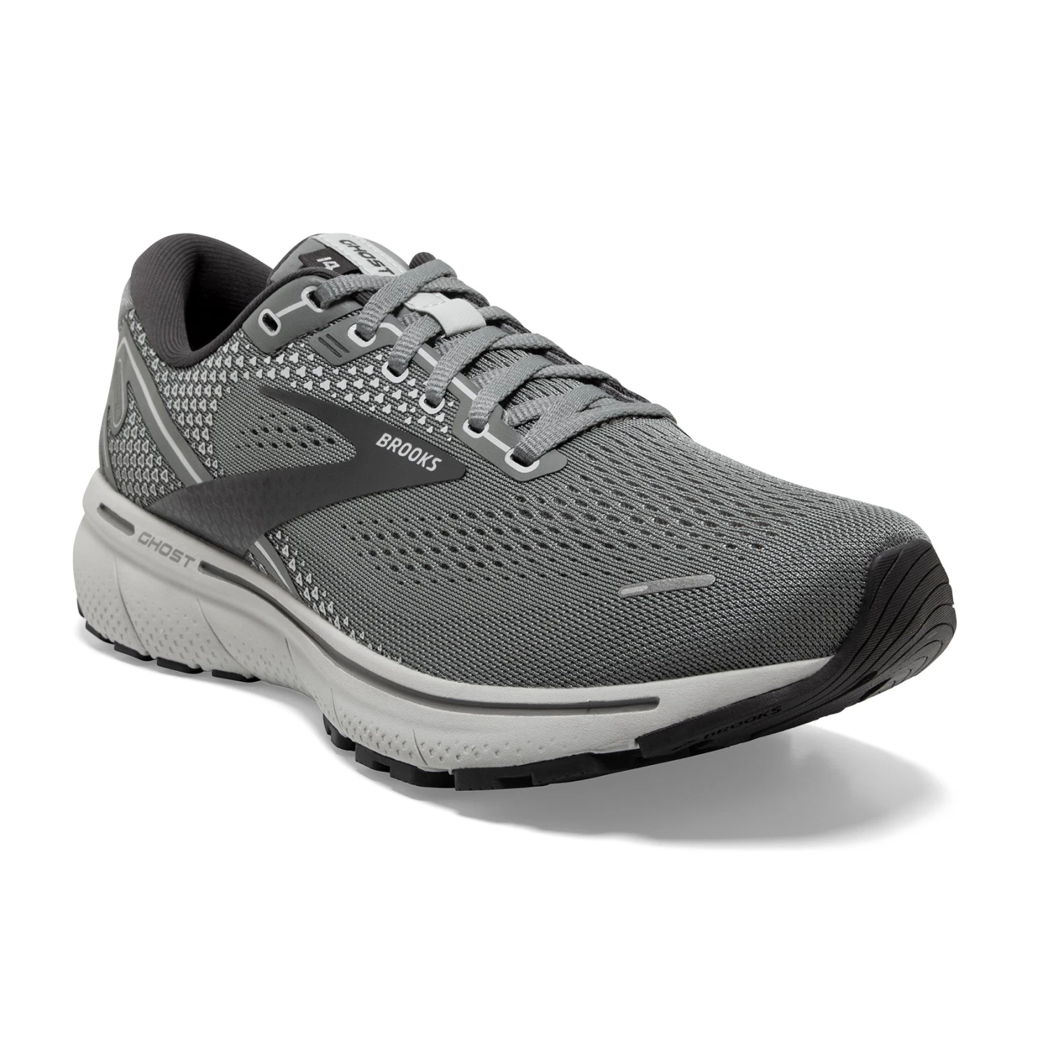BROOKS Men's Ghost 14 Running Shoe - Grey/Alloy/Oyster— Narrow (B) 4 BROOKS Men's Ghost 14 Running Shoe - Grey/Alloy/Oyster— Narrow (B) - Image 4