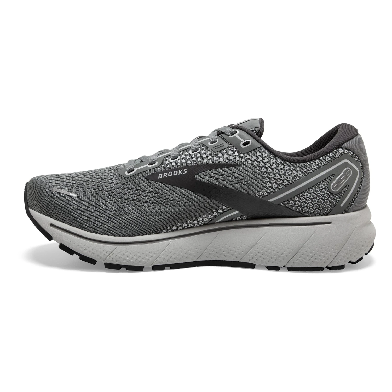 BROOKS Men's Ghost 14 Running Shoe - Grey/Alloy/Oyster— Narrow (B) 2 BROOKS Men's Ghost 14 Running Shoe - Grey/Alloy/Oyster— Narrow (B) - Image 2