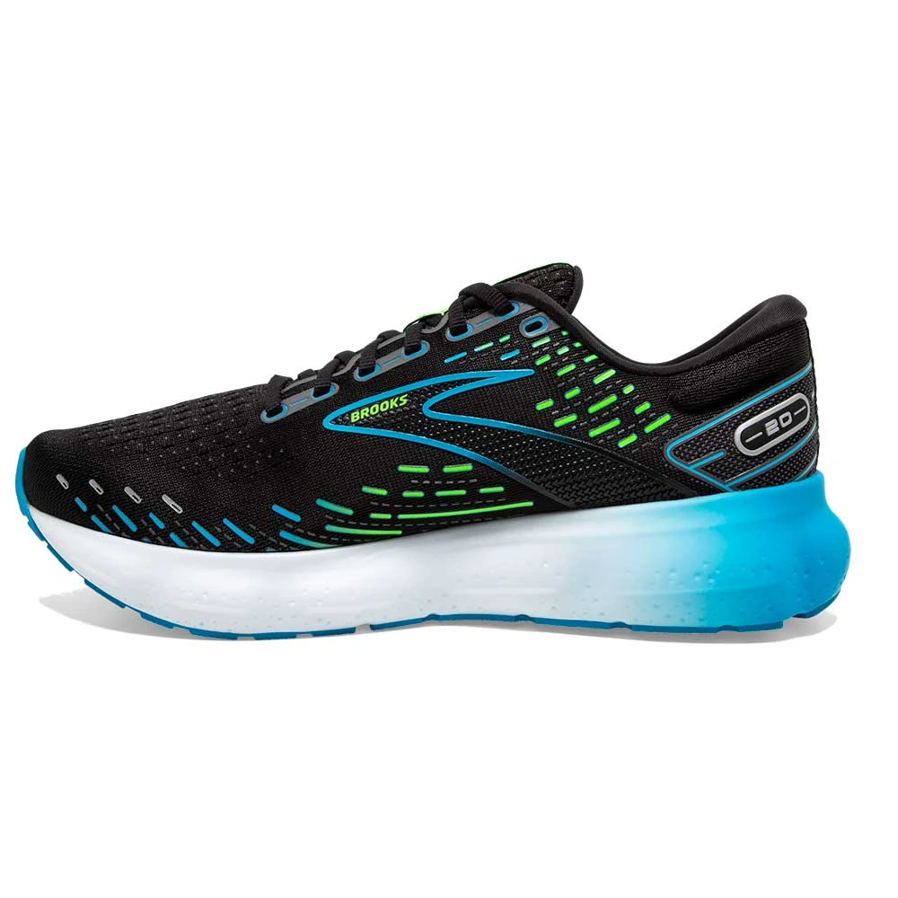 BROOKS Men's Glycerin 20 Running Shoe- Black/Hawaiian Ocean/Green - Regular (D) 4 BROOKS Men's Glycerin 20 Running Shoe- Black/Hawaiian Ocean/Green - Regular (D) - Image 4