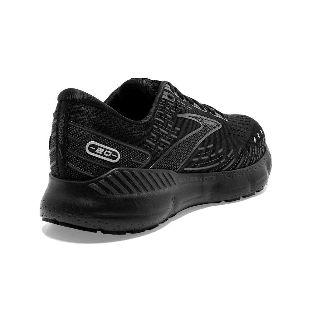 BROOKS Men's Glycerin GTS 20 Running Shoe - Black/Black/Ebony- Wide (2E) 5 BROOKS Men's Glycerin GTS 20 Running Shoe - Black/Black/Ebony- Wide (2E) - Image 5