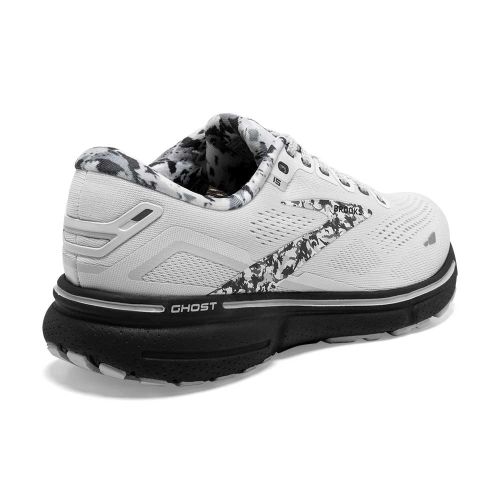 BROOKS Men's Ghost 15 Running Shoe- White/Ebony/Oyster 3 BROOKS Men's Ghost 15 Running Shoe- White/Ebony/Oyster - Image 3