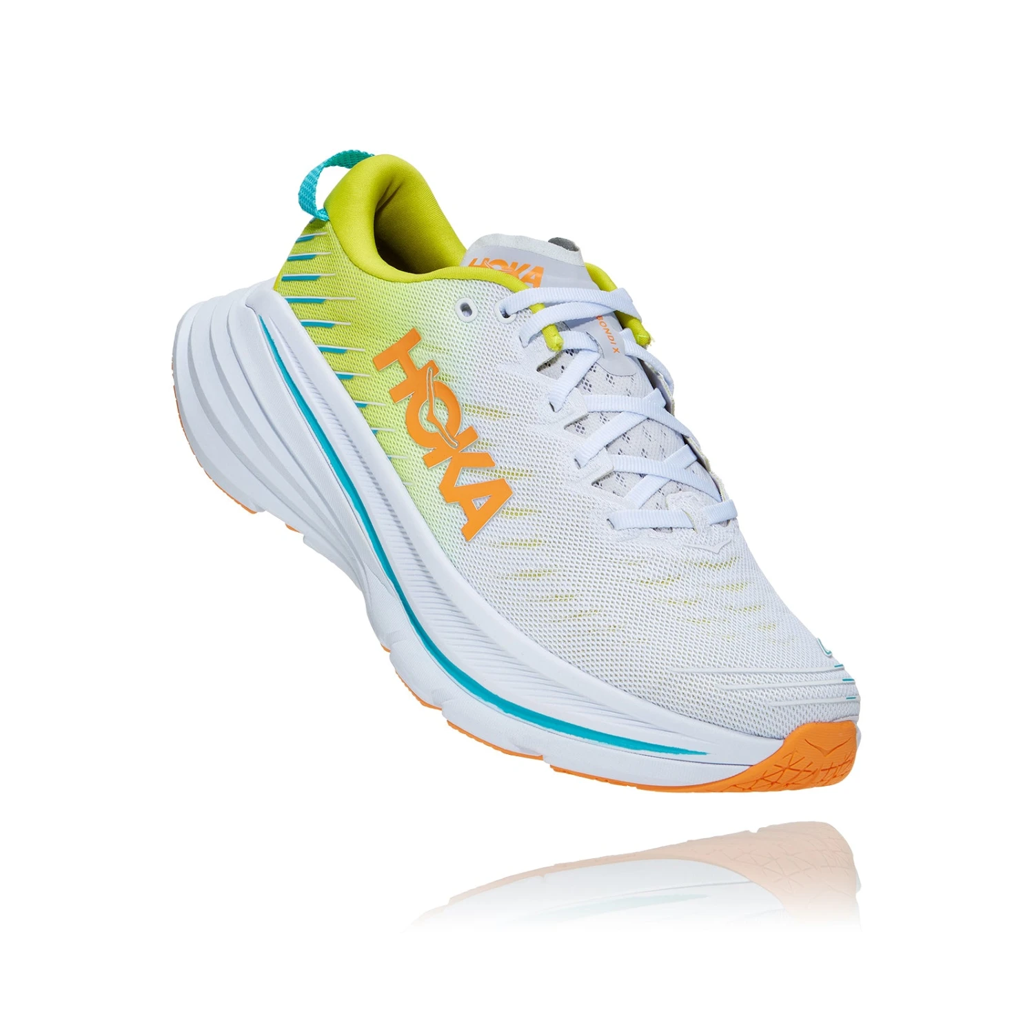 Hoka Men's Bondi X Running Shoe - White/Evening Primrose - Regular (D) 2 Hoka Men's Bondi X Running Shoe - White/Evening Primrose - Regular (D) - Image 2