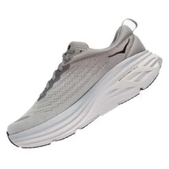 Hoka Men's Bondi 8 Running Shoes- Sharkskin/Harbor Mist- Regular (D) -Fashion Shoes Shop 1123202 SHMS 4