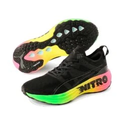 Men's Foreverrun Nitro Futrograde Running Shoe - Puma Black/Green Gecko- Regular (D) -Fashion Shoes Shop 380005 01