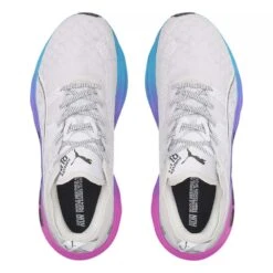 Puma Men's ForeverRun Nitro Sunset Running Shoe - White/Luminous Blue/Electric Orchid- Regular (D) -Fashion Shoes Shop 38000702 WhiteBlue TOP