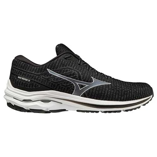 Mizuno Men's Wave Inspire 18 Waveknit Running Shoe- Ebony - Regular (D) 1 Mizuno Men's Wave Inspire 18 Waveknit Running Shoe- Ebony - Regular (D)