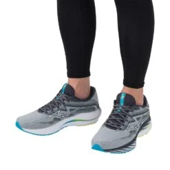 Mizuno Men's Wave Rider 27 Running Shoe - Pearl Blue/White - Regular (D) -Fashion Shoes Shop 411415 5F00 10