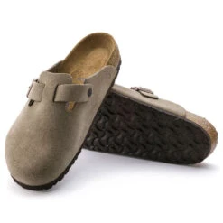 Birkenstock Boston Soft Footbed Taupe Suede- Regular/Wide -Fashion Shoes Shop 560771 sole bost tau