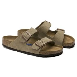 Birkenstock Arizona Soft Footbed Taupe Suede Leather Sandal - Taupe- Regular/Wide -Fashion Shoes Shop 951303 pair