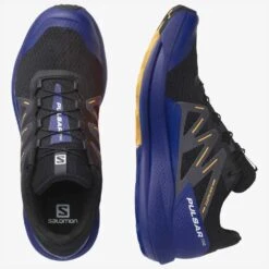 Salomon Men's Pulsar Trail Shoe - Black/Clematis Blue/Blazing Orange- Regular (D) -Fashion Shoes Shop L41603200 4f8be5c5cebfe5ac4bc995d14af1aba8