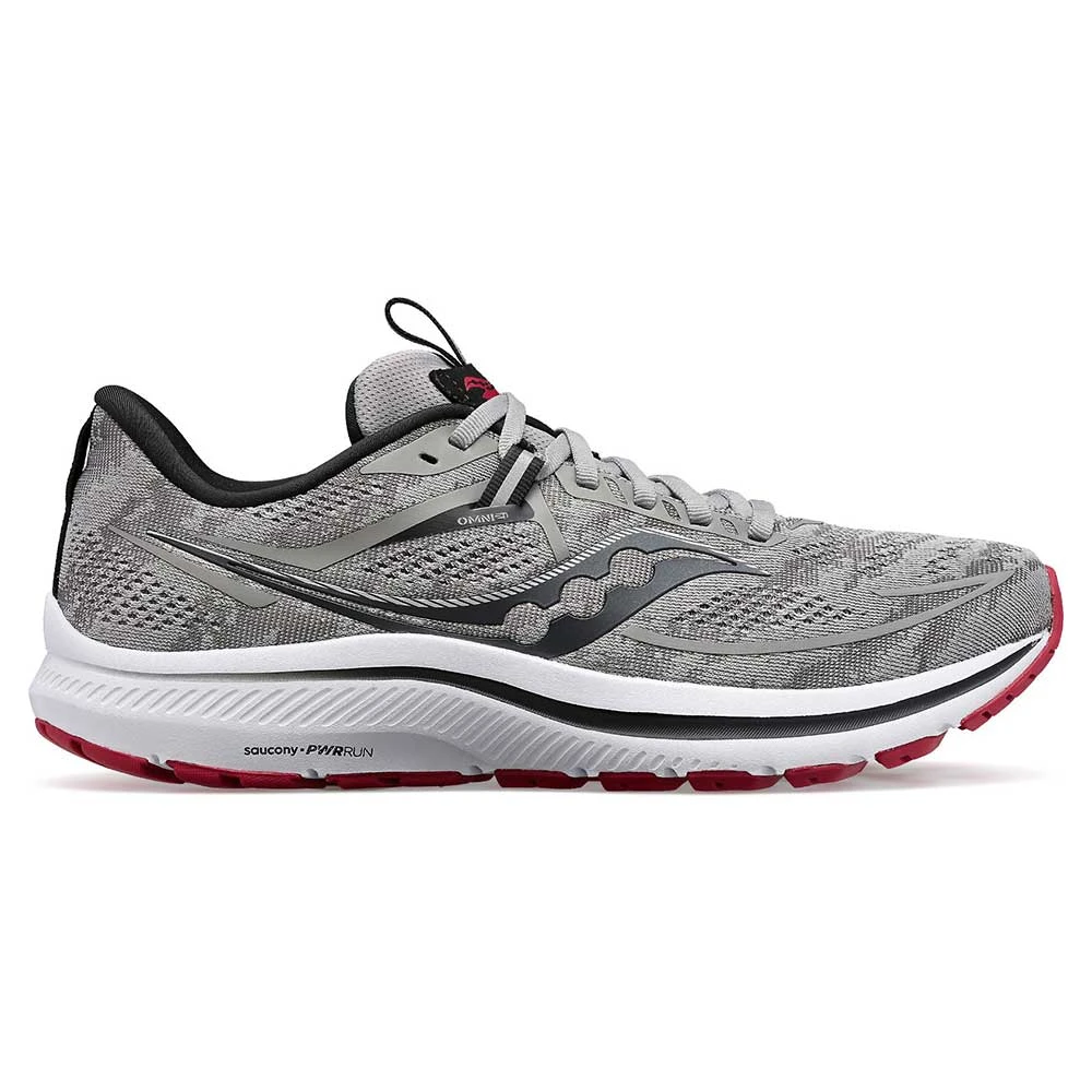 Saucony Men's Omni 21 Running Shoe- Alloy/Garnet- Regular (D) 1 Saucony Men's Omni 21 Running Shoe- Alloy/Garnet- Regular (D)