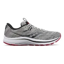 Saucony Men's Omni 21 Running Shoe - Alloy/Garnet- Wide (2E)